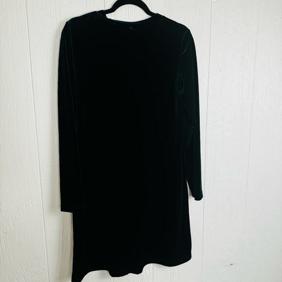 R.J. Collection by Chelsea Rousso Emerald Green Velvet Dress Jewel Tone Size 10 - Picture 4 of 12